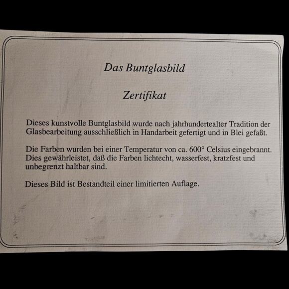 Stadt Soltau Germany Limited Edition 14x11 Stained Glass Art Panel w/ Chain COA - Picture 5 of 6